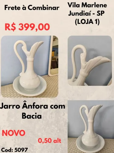 Jarro Ânfora com Bacia novo