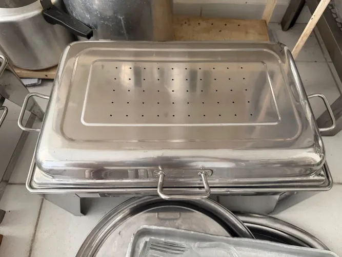 Réchaud Inox para Buffet 2 Cubas - Banho-Maria