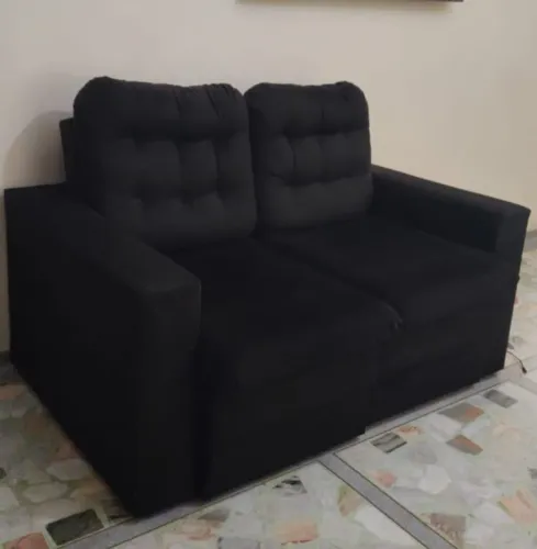 Sofá retrátil preto