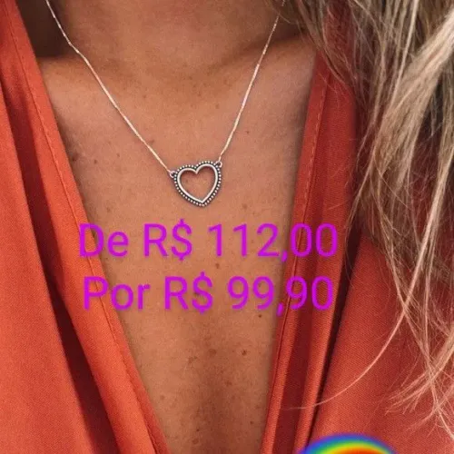 Colar Coração em Prata