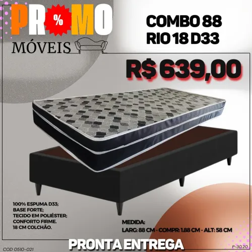 Base com colchão de solteiro d33 - ENTREGA IMEDIATA 
