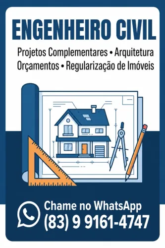ENGENHEIRO CIVIL ? PROJETOS COMPLEMENTARES, ORÇAMENTOS E REGULARIZAÇÃO