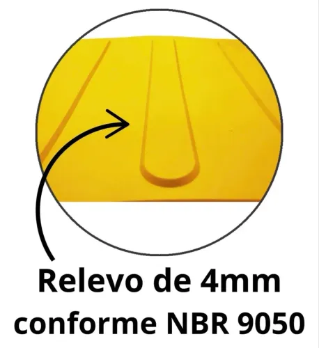 peças Piso Tátil Direcional Amarelo 25x25 cm - NBR 9050