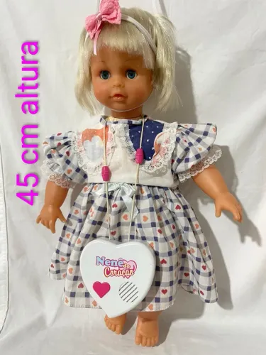 Nenê do coração boneca antiga 45 cm altura da marca tec toy