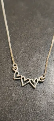 Choker 3 corações PRATA 925