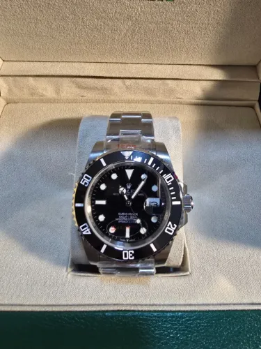 Relógio Rolex Submariner Preto Automático Caixa Sacola certificado manual aço 904L Premium