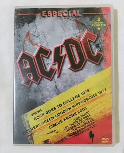 DVD - AC/DC Especial. DVD Original com 02 Shows. Mídia em Excelente Estado de Conservação.