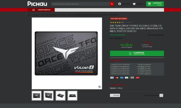 SSD Team Group T-Force Vulcan Z, 512GB, 2.5, Sata III