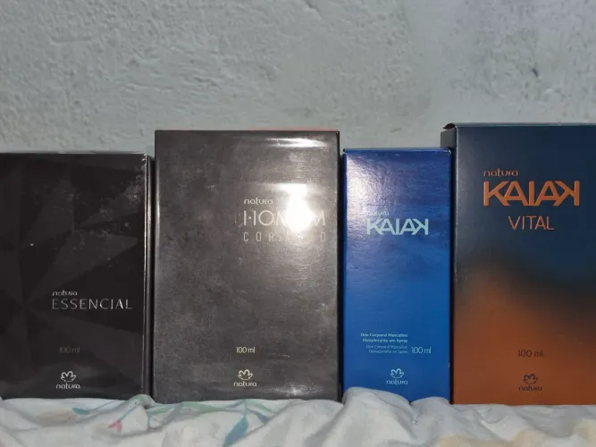 Kit Perfumes Natura Masculinos - Essencial + Homem Cor.Agio + Kaiak Vital + Kaiak