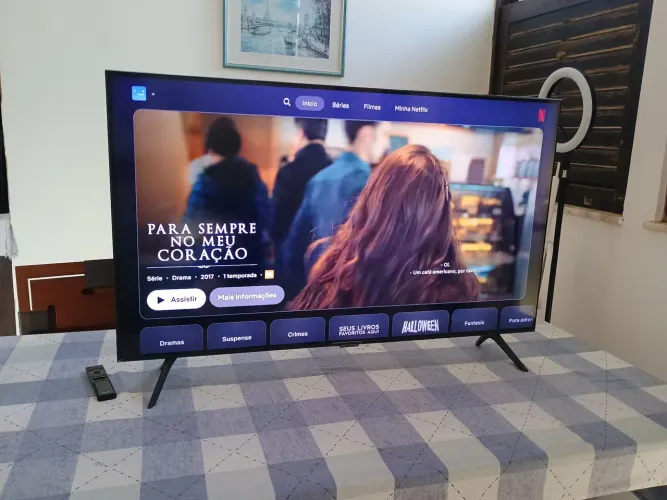 TV SAMSUNG 4K, 43", UHD - AU7700, CRYSTAL PROCESSADOR 4K, HDMI - IMPECÁVEL