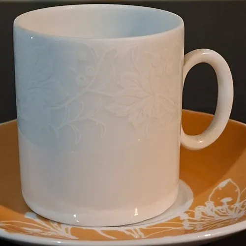 Conjunto montado de xícara de café e Pires Porcelana Renner + World collection