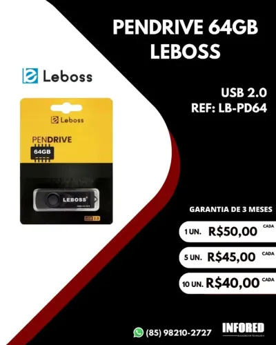 Pendrive 64gb Leboss LB-PD64