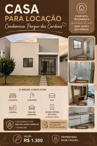 Casa disponível para Locação no Condomínio Parque dos Cardeais - Bairro Jardim Europa