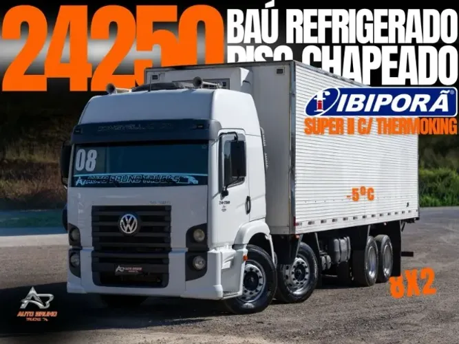 VW 24.250 8x2 2008 Constellation Refrigerado - Baú Ibiporã Thermo King + Motor Cummins