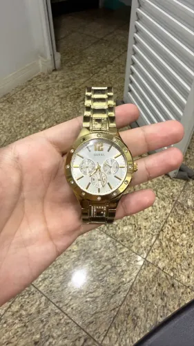 Relógio Guess White Dial Gold Tone U15078L1