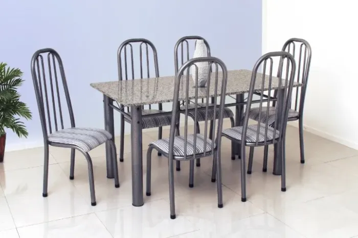 Mesa de Jantar com Tampo em granito 6 lugares ! Entrega + montagem grátis.