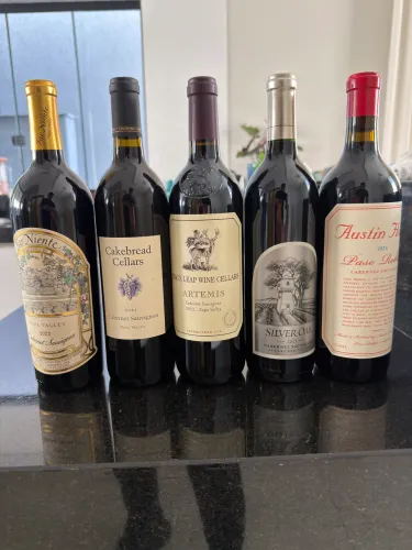 Coleção Premium Napa Valley 5 Vinhos Far Niente Caymus Silver Oak Artemis