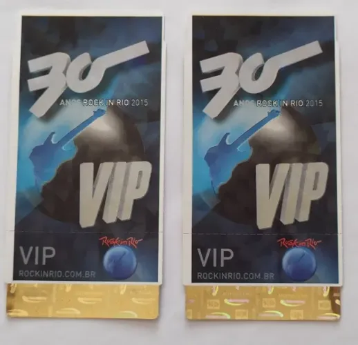 Par Ingressos Rock in Rio 2015 Edição 30 Anos Especial Área VIP Não Utilizados Originais