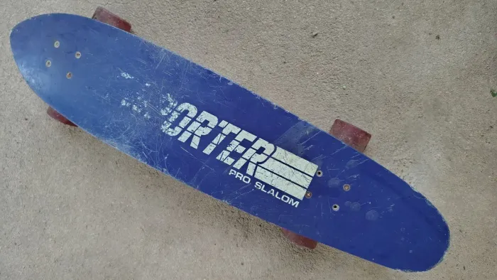 Skate Americano década de 70 New Porter Pro Slalom em Fibra e Rodas Polioretano <br>