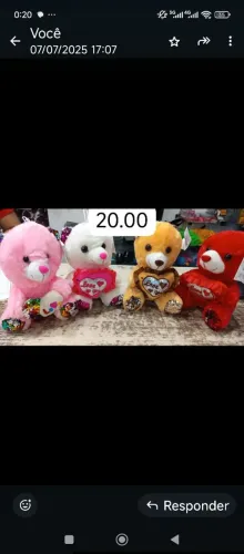 Urso d pelúcia ant alérgica 
