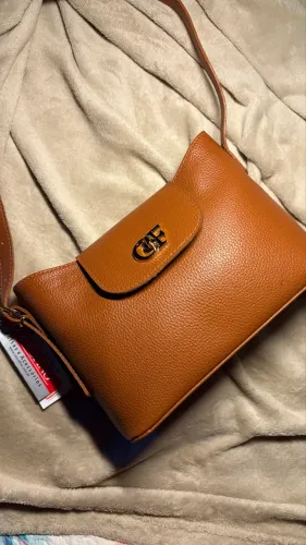 Bolsa cor chocolate - Couro Fino