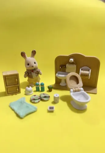 Sylvanian Families banheiro e coelho 