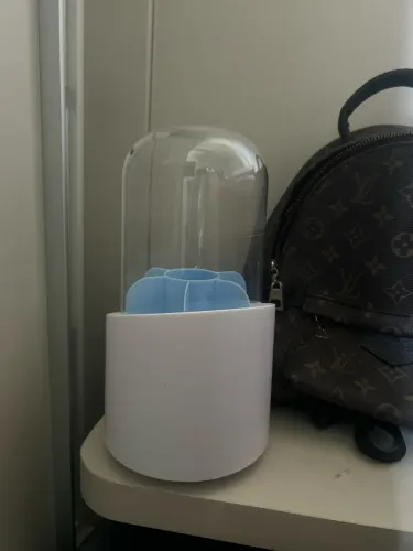 Organizador de Maquiagem Giratório 360 com Tampa Acrílica Cor:Azul