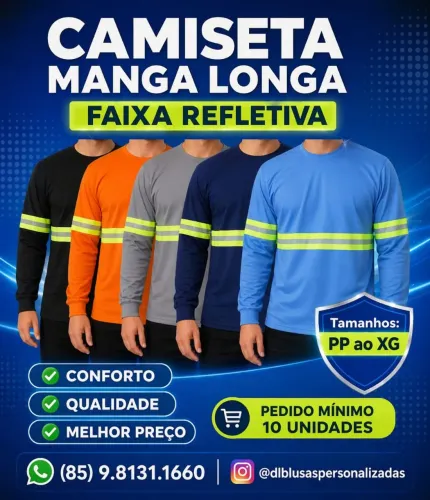 Manga Longa Faixa Refletiva