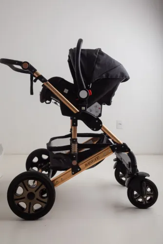 Carrinho de bebê COMPLETO com moisés e bebê conforto