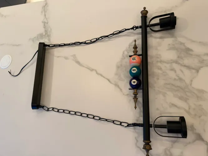 Luminária pendente industrial bilhar preto