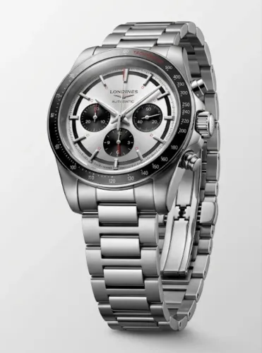Relógio Longines Conquest Premium 42mm Branco Safira Cronógrafo Aço - Prem 