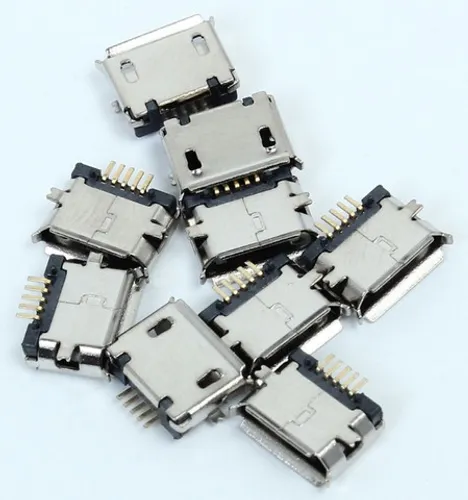 COD-CP117 KIT 4 Unidades Conector Micro Usb Tipo B Femea 5 Pinos Soquete Robotica