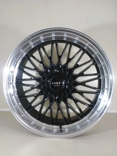 Roda Aro 20  Ruff Modelo BBS 4x100 4x114 Preta Diamantada Nova JG169