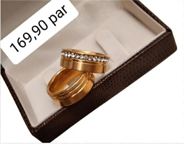 Promoção alianças banhadas a ouro 18k