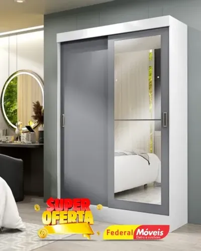 Guarda Roupa 2 Portas 2 Gavetas e Espelho Super Lindo Fazemos Entrega