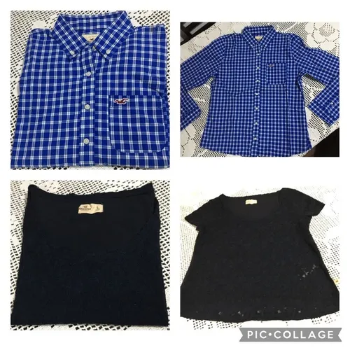 BLUSA DE RENDA GUIPIR E CAMISA FEMININA - marca HOLLISTER - NOVAS e ORIGINAIS
