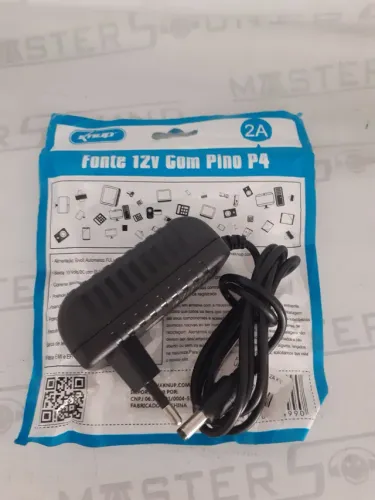 Fonte de alimentação.  12volts. 2 amperes. Com pino P4. Nova. 