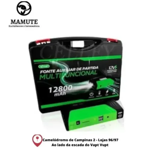 Fonte Auxiliar Partida veicular Multifuncional Portátil Veicular 12v