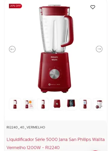 Liquidificador Philips Walita série 5000 1200w 110v
