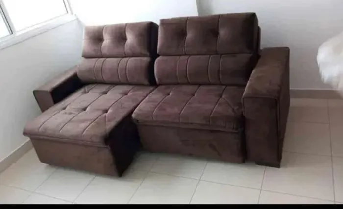 sofa retratil reclinavel choco/ molas ensacadas
