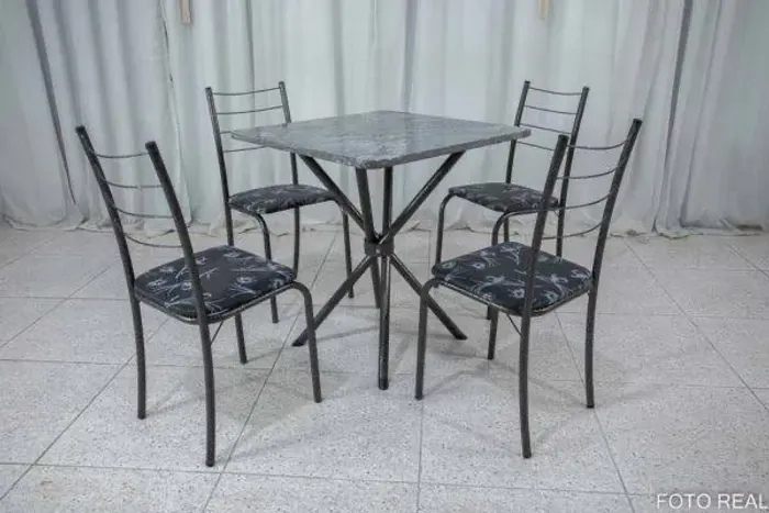 Mesa 4 cadeiras 75x75 granito Lírio em granito - ENTREGA HOJE !!! 