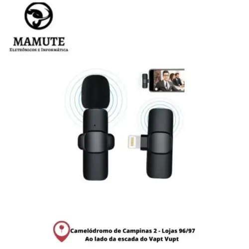 Microfone De Lapela P/ Iphone Lightning Sem Fio