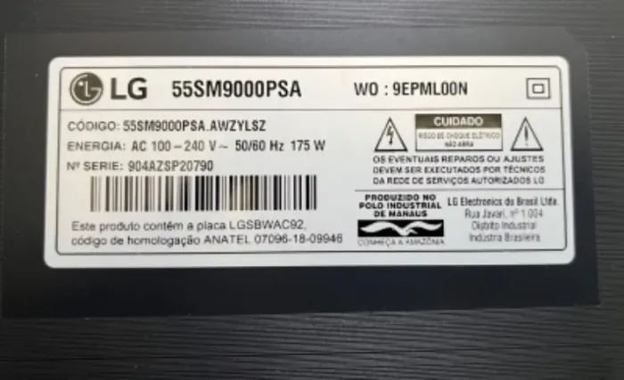 Tv LG 55 nanocell 55SM9000PSA todas as placas funcionando perfeitamente sm9000