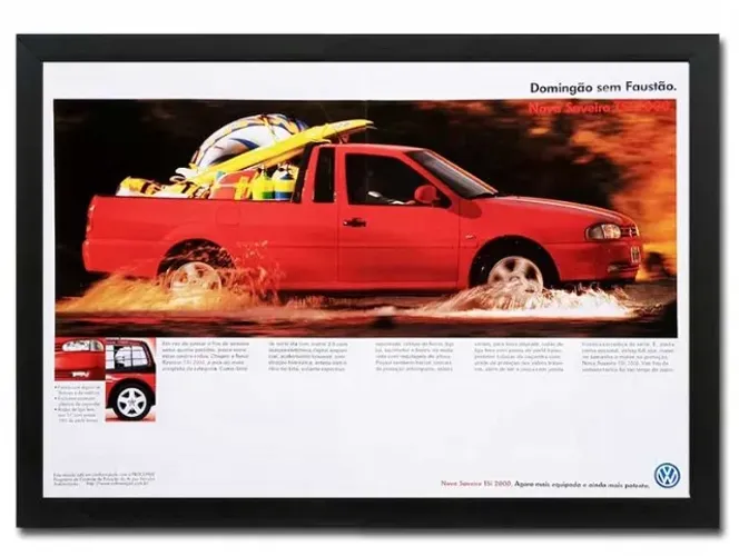 VW Saveiro TSI, G3 ou Trooper - Quadro decorativo com propaganda original de revista