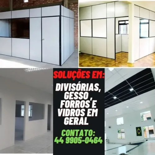 Soluções em Gesso Acartonado, Divisórias, Forros e Vidros em Geral