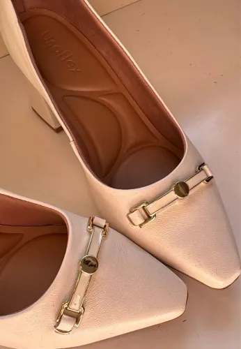 Sapato salto bloco branco