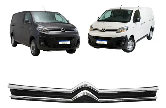 Grade Central Emblema Citroen Jumpy 2018 2019 2020 A 2024 Preto/cromado Brilhante