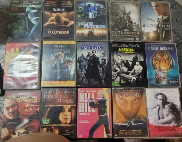 Lote 15 dvds de filmes de ação aventura Coleção de DVD Diversos