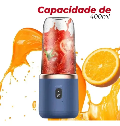 Mini Liquidificador Portátil Recarregável 400ml Mixer Usb Academia Elétrico Batedor Sheik