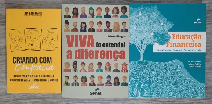 Kit 3 Livros SENAC - Criatividade, Diversidade e Educação Financeira